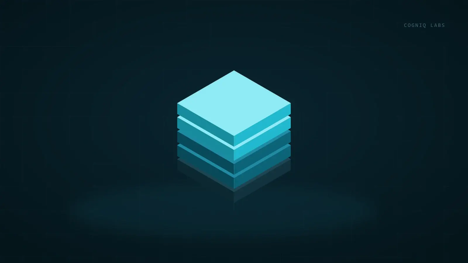 Isometric illustration of a tall stack of translucent slabs labelled hardware, utilisation, batching, prompt and model, with the lower slabs glowing brighter than the upper ones.